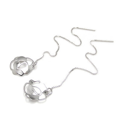 玫瑰花銀耳線 韓國飾品批發(fā)市場(chǎng)中的銀飾風(fēng)尚